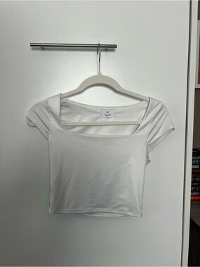 T.J.Maxx White Square Neck Crop Top